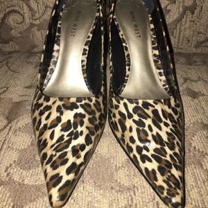 Nine West Pointed Toe Cheetah Print Heels
